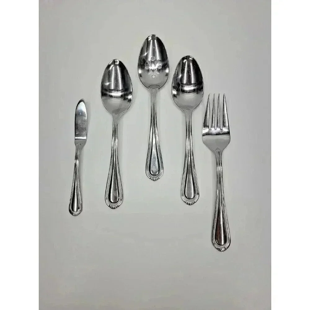 Oneida Countess Flatware Serving Set 3 Spoons, 1 Fork, 1 Butter Knife